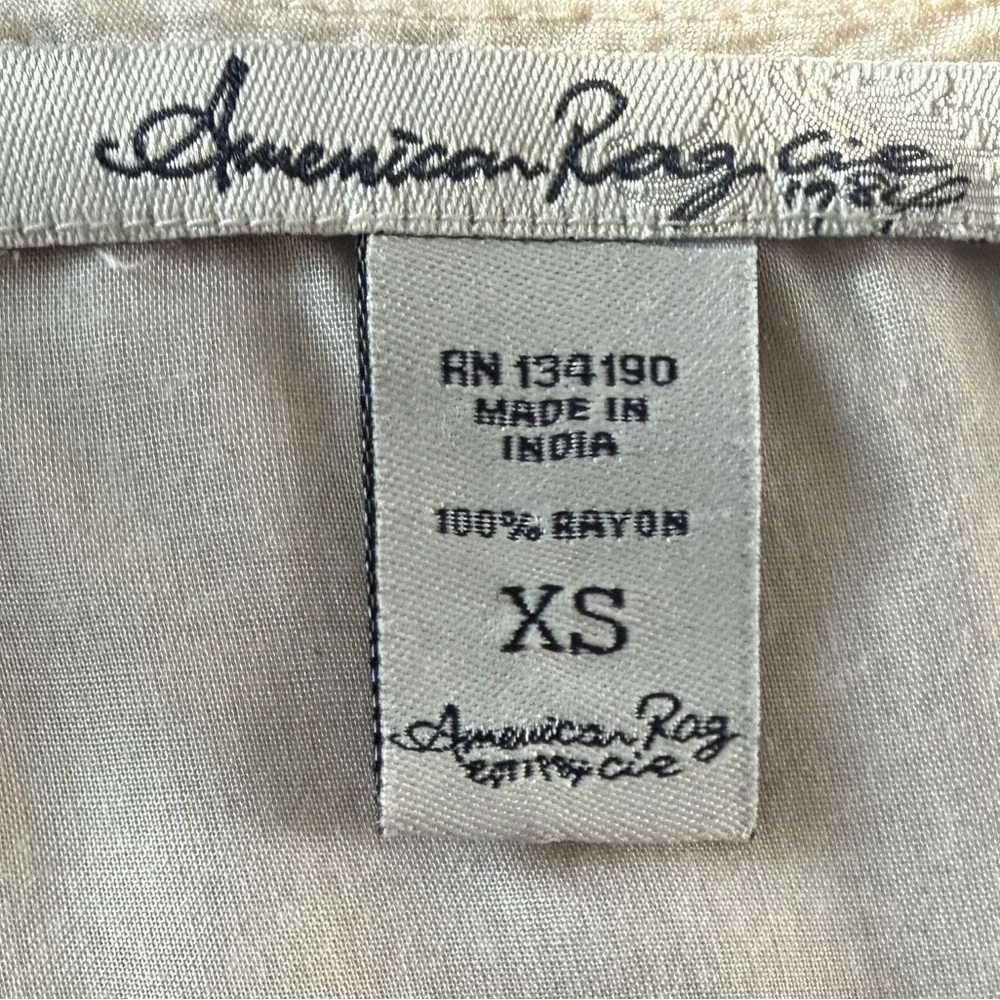 American Rag Cream Dress with Purple and Green Embroidery - Picture 4 of 4